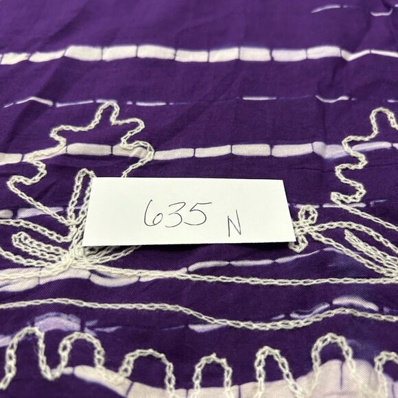 Island Beach Short Sleeve MuMu Dress Purple White Sz Large XL Tie Dye Caftan NWT - Picture 9 of 10